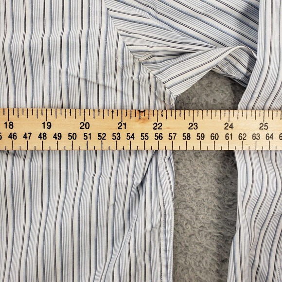 Banana Republic Shirt Mens Medium 15 15.5 Blue Striped Long Sleeve Button Up - Picture 9 of 11